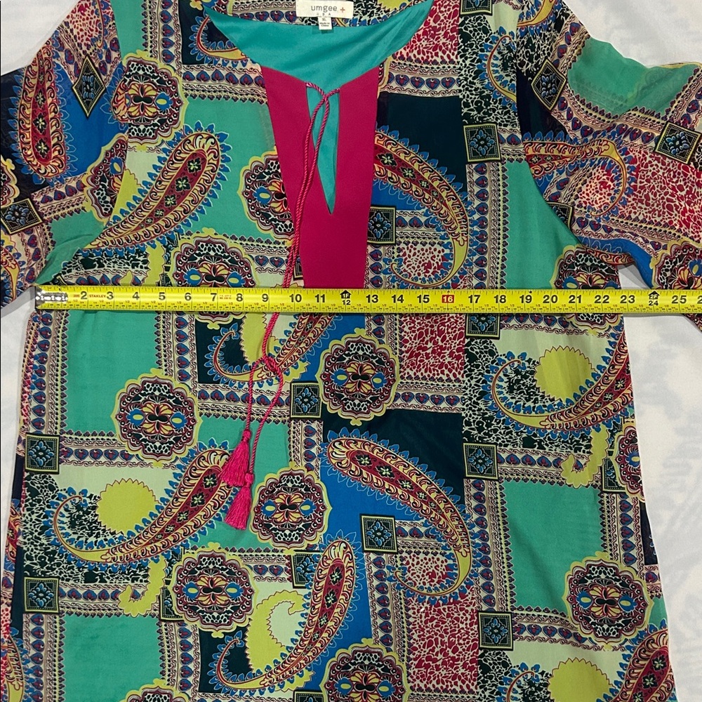Umgee Multicolor Patchwork Tunic - image 8